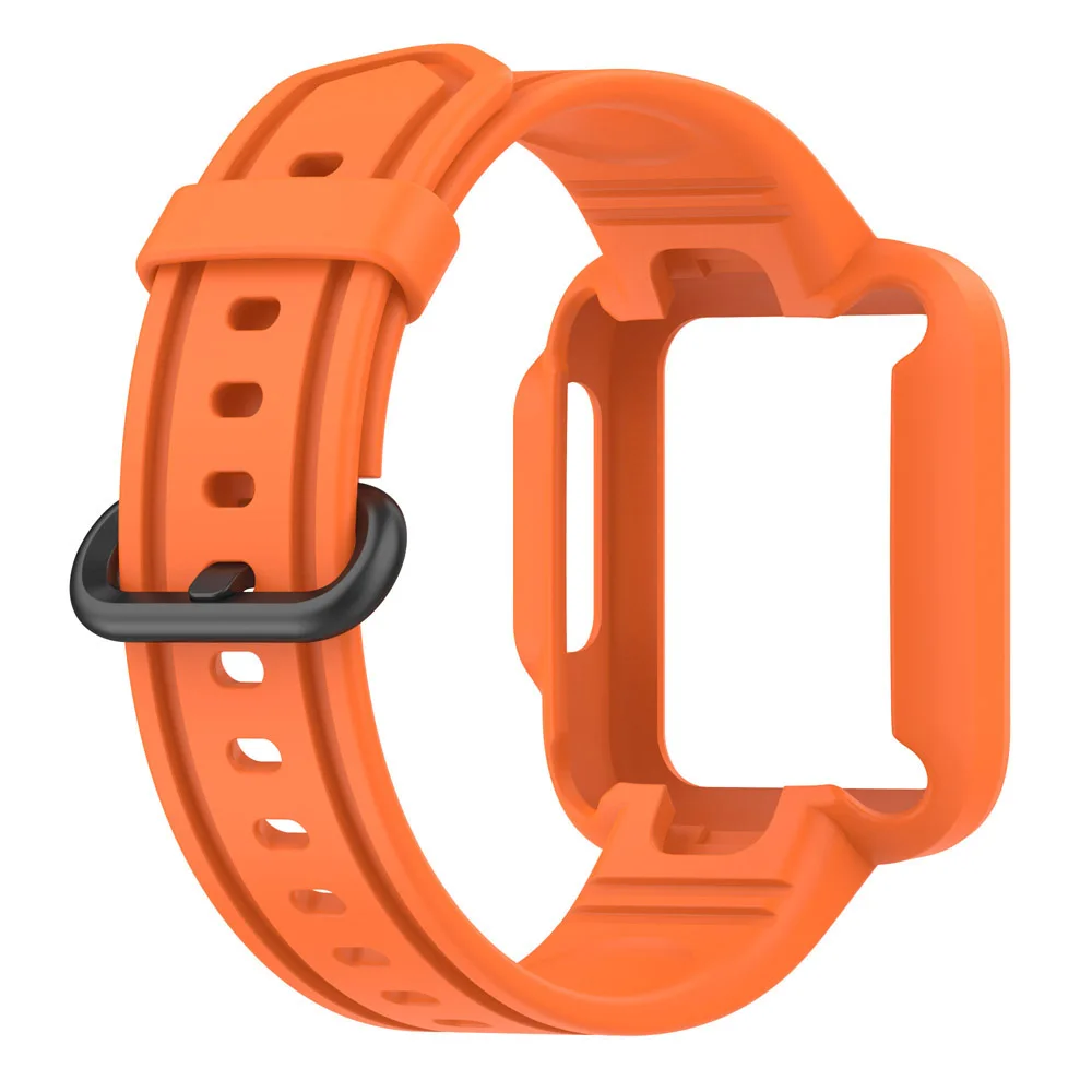 Silicone Watchband Strap with Protective Case Cover