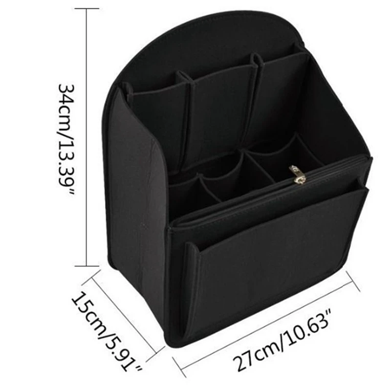 Make Up Organizer Felt Insert Bag Backpack Bags For Handbag Travel Inner Purse 2PCS