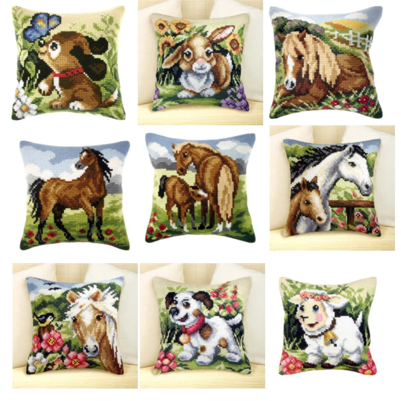 

Незаконченная акриловая искусственная кожа, холщовая подушка, наволочка для вышивки крестиком спереди, продажа 51