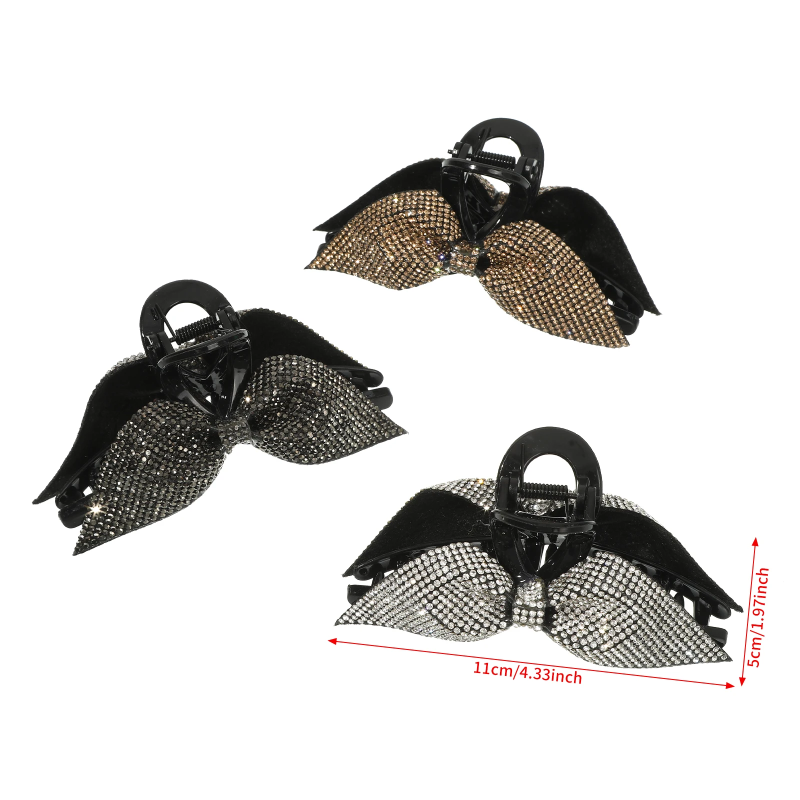 1pc Elegant Rhinestone Bowknot Hair Claw For Women Girls Sweet Hair Ornament Headwear Hairpin Fashion Hair Accessories