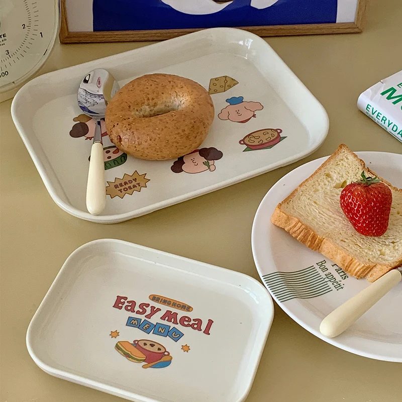 cute cartoon breakfast tray table debris storage snacks ornaments tray posing decorative props