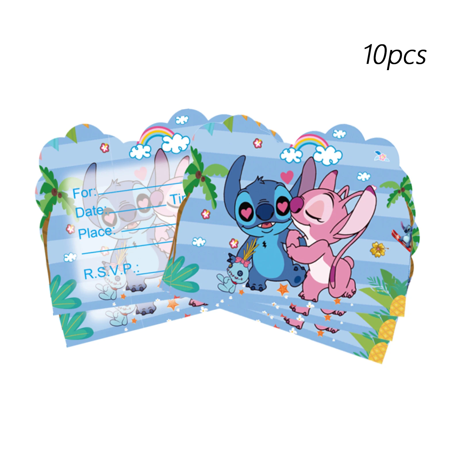 10/20/30Pcs Stitch Style Card As Party Invitation DIY Decoration Gift Card Message Card Postcard