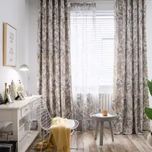 Peinture chinoise moderne pastorale, Style européen, rideaux d'impression en Polyester coton fin pour salon, salle à manger et chambre à coucher 