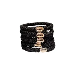 Set of 5 Stylish High - Elasticity Hair Ties (5pc black)