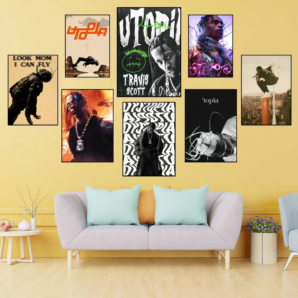 Rapper Travis S-Scott Utopia Poster Stampe Pittura Murale Camera Da Letto Soggiorno Decorazione Ufficio Piccolo