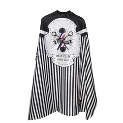 Waterproof Retro Hairdressing and Barber Cape with Professional Salon Apron Design (Striped Shears Style)
