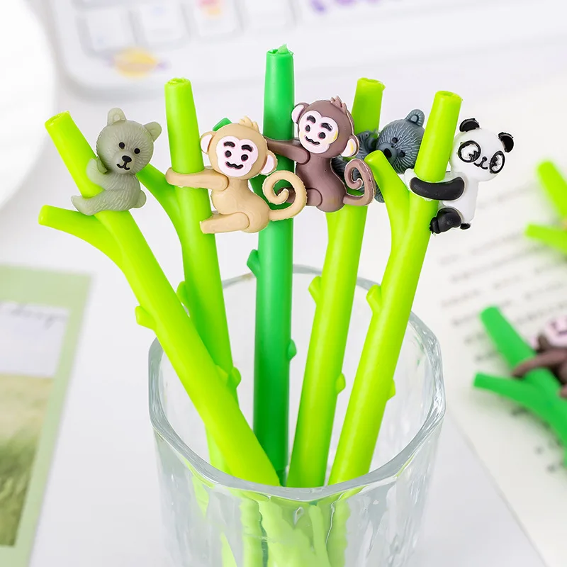 

12/60 Pcs Creative Monkey Panda Tree Climbing Cute Gel Pens Set Student Christmas Gift Gift Prize Stationery