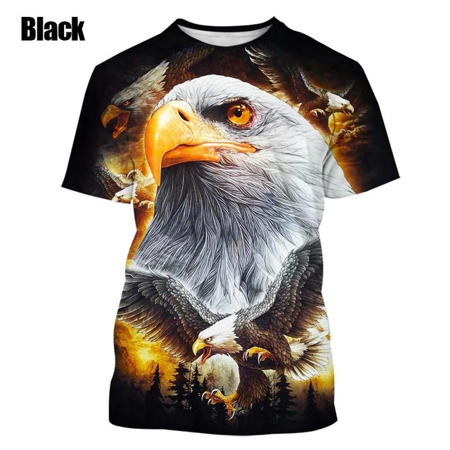 Summer Cool Eagle 3D Printing T Shirt New Fashion Men's Round Neck