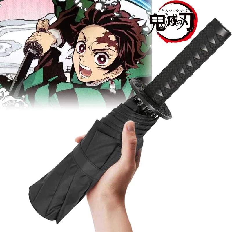 

Demon Slayer Katana Umbrella Anime Sunny Rainy Parasol Kimetsu No Yaiba Tanjirou Kyoujurou Ninja Samurai Sword Katana Umbrella