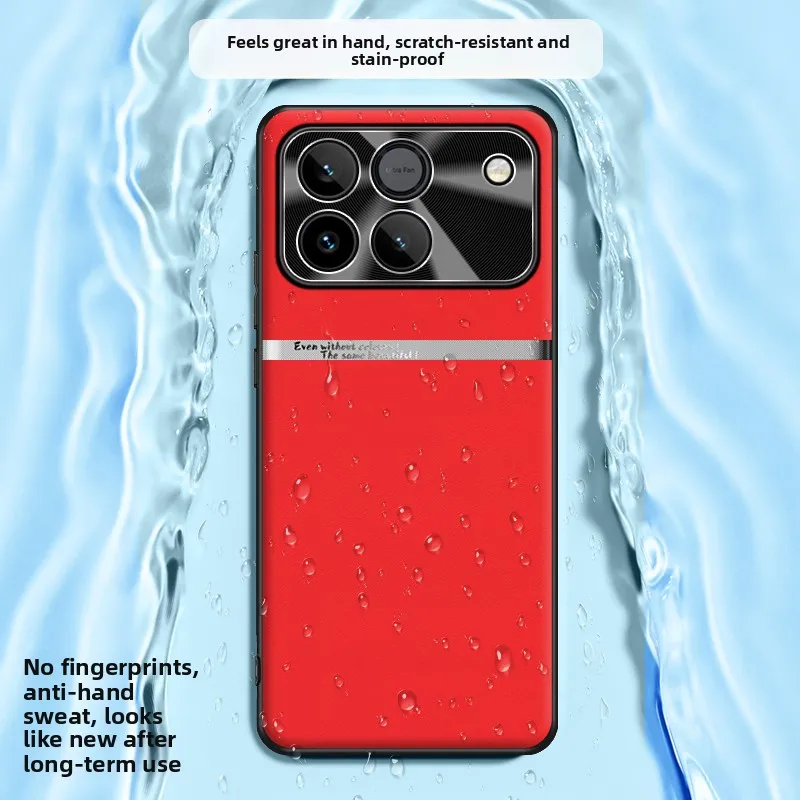 Luxury Liquid Leather PU Frame Shockproof Phone Cover with Metal Lens Protection