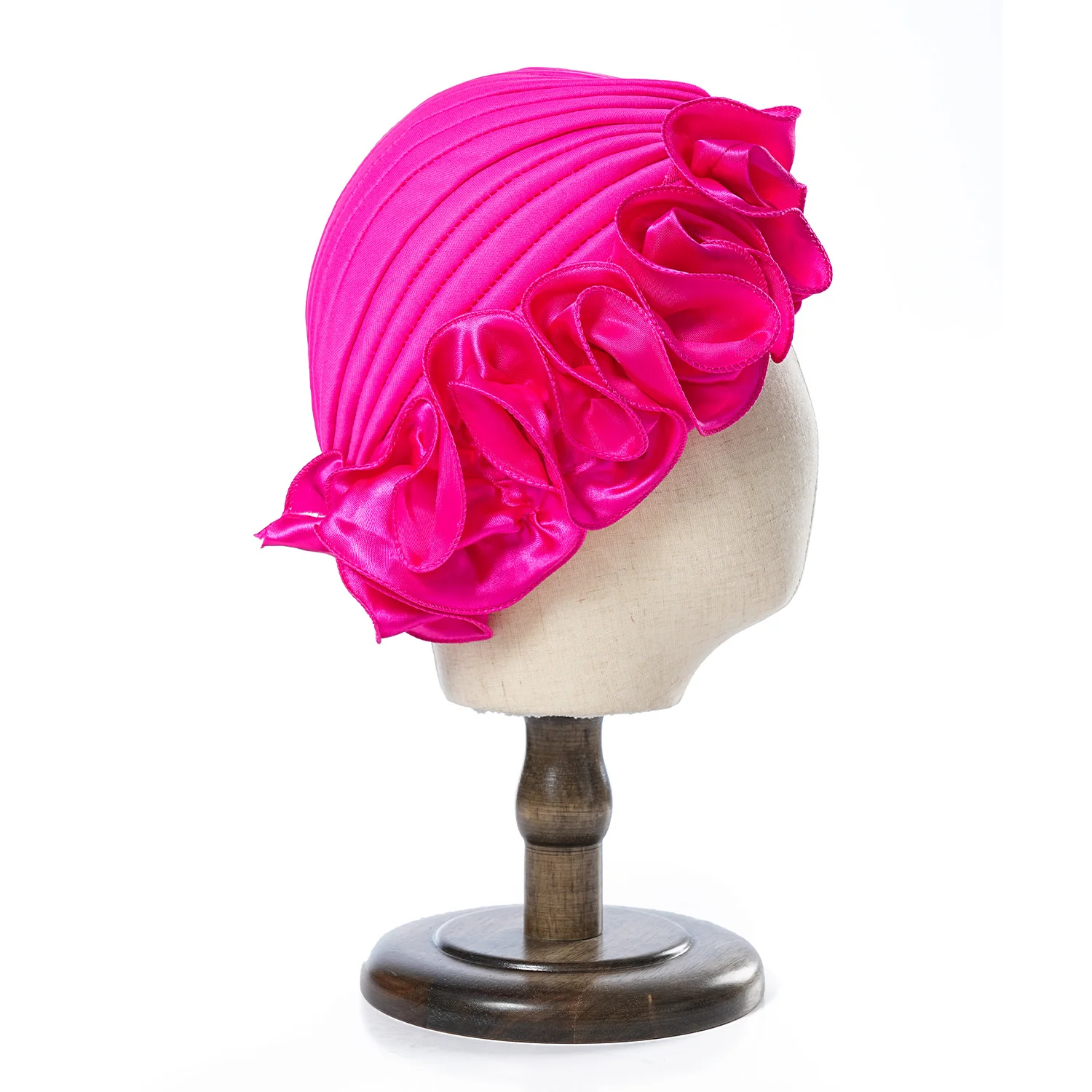 Ladies Big Flower Scarf Hat Balaclavas Bonnet Muslim Hat Chemo Cap Hijabs Headscarf Wedding Party Hat Head Wraps Turbante 4