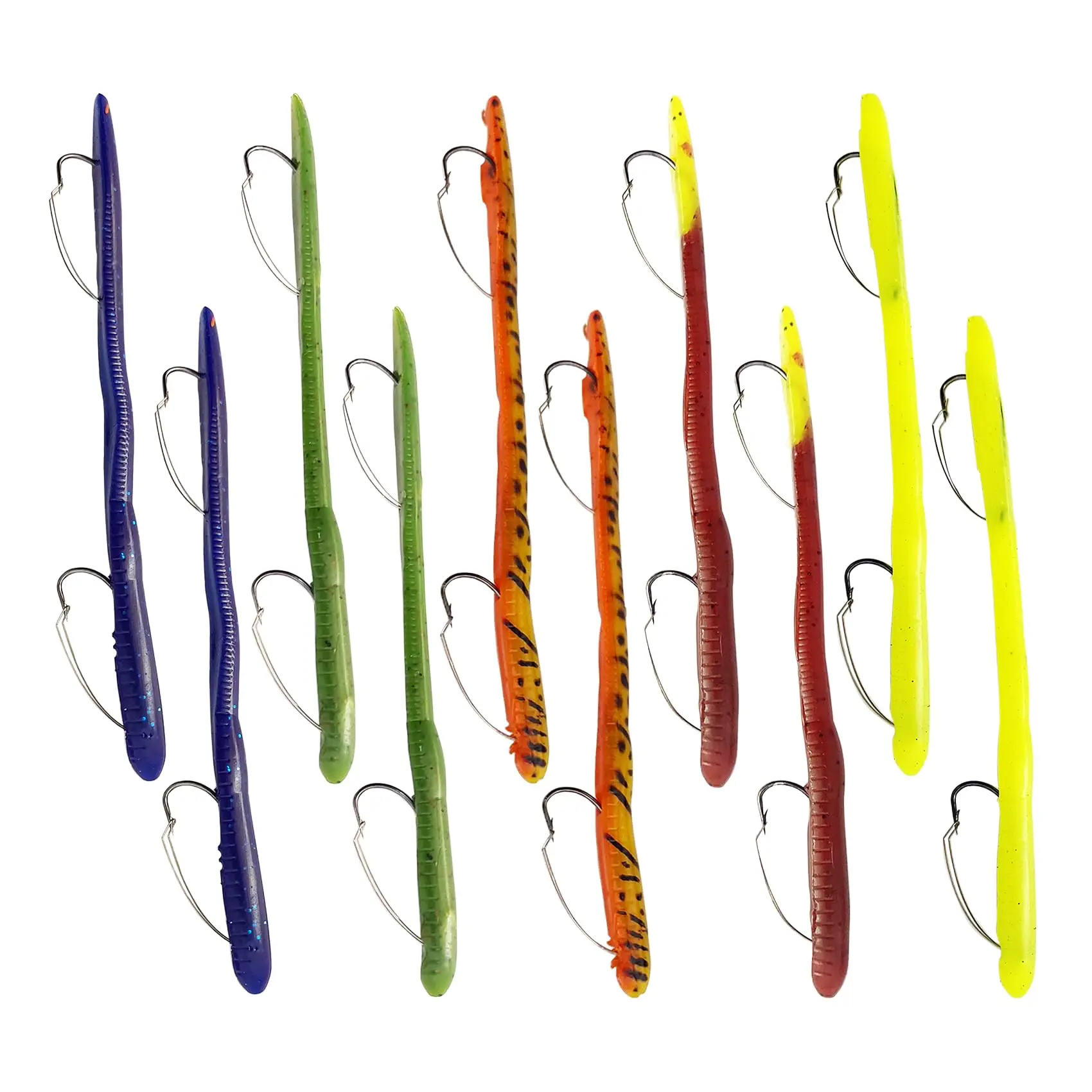 Gros Lot De 28 Paquets De Leurres Souples Pour La Pêche Au Bass, Marques Et Couleurs Variées