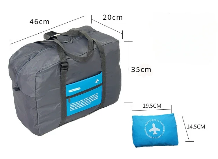 30L Large Capacity Folding Waterproof Travel Bag Fashionable Oxford Cloth Travel Bags Handbag Trolley Stereo Storage Bag