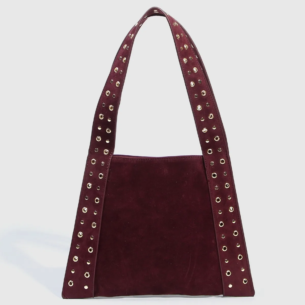 Luxury Designer Suede Shoulder Bags Vintage Commuter Rivet Tote Bags Crescent Underarm Bag Solid Color Trendy Armpit Bag