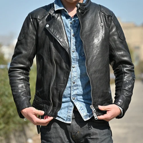 

Leather 100% Cow Jacket Men Genuine Top Layer Cowhide Leather Man Jacket High Quality 2023 Spring Men's Motorcycle Jackets Xhl