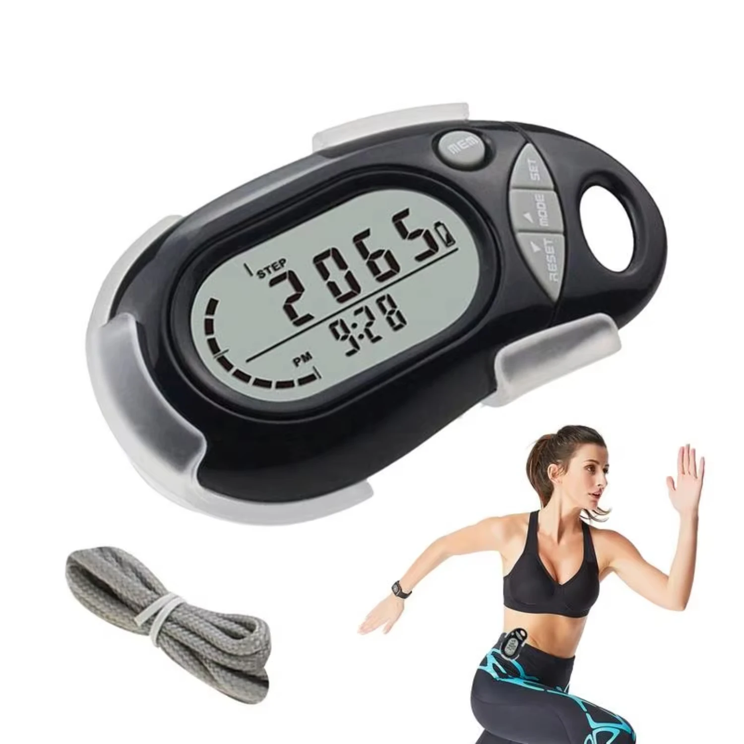 Odometer Walking Large Digital Display Pedometer Removable Clip Step Tracker Men Women Adults Seniors
