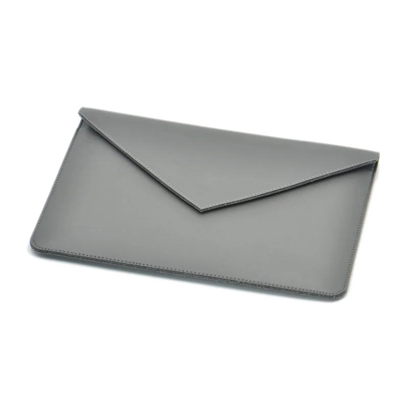 Envelope Style PU Leather Laptop Sleeve with Dual Pockets