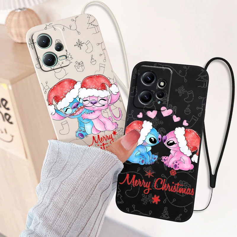

Stitch Christmas Lilo For Xiaomi Mi 13 12 12T 11 11T 10 10T 9 9SE Lite Pro Ultra A3 Silicone Soft Liquid Rope Phone Case Fundas