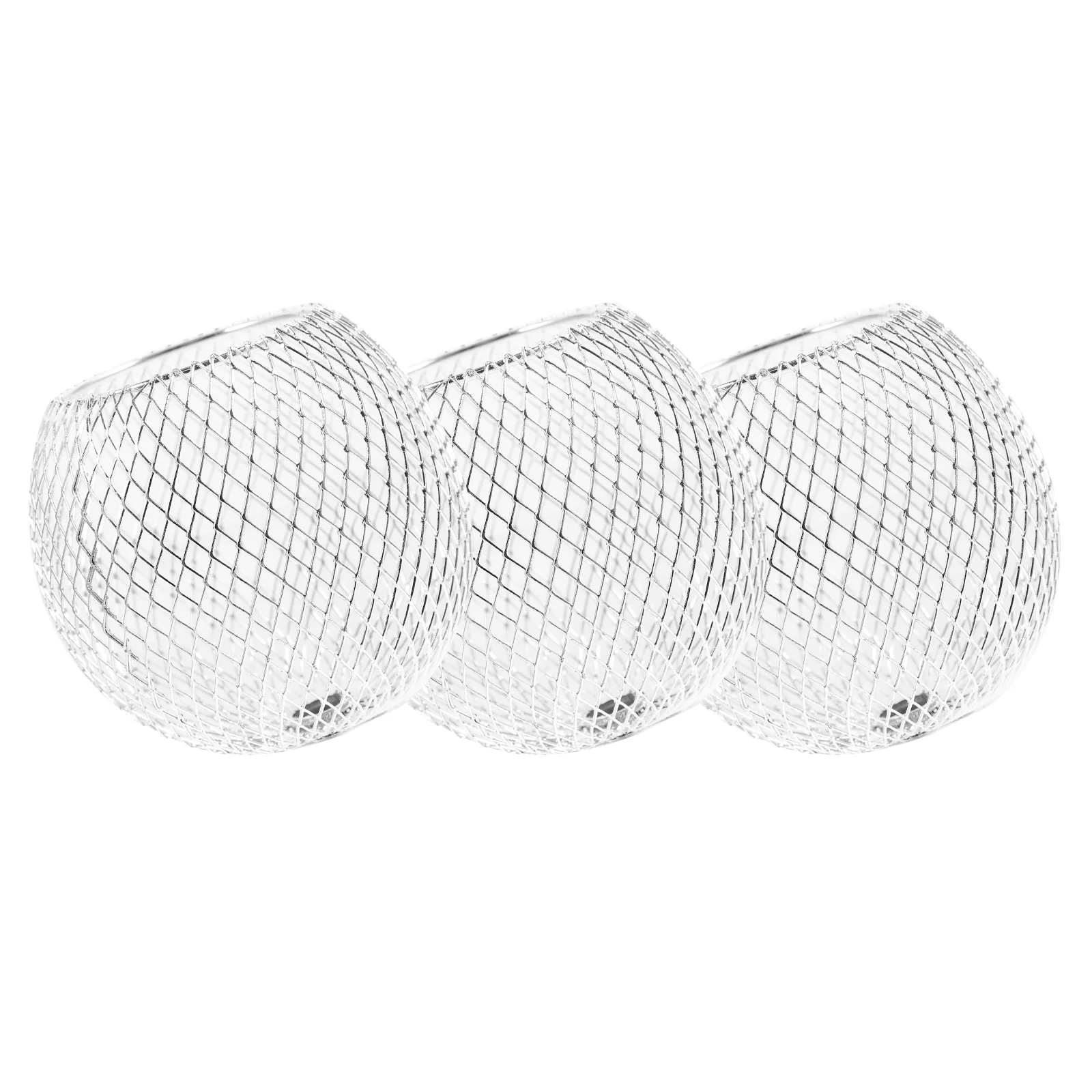 

3 Pcs Lampshade Round Decorative Creative Hollow-out Adornment Lantern High Class Metal Craft Room