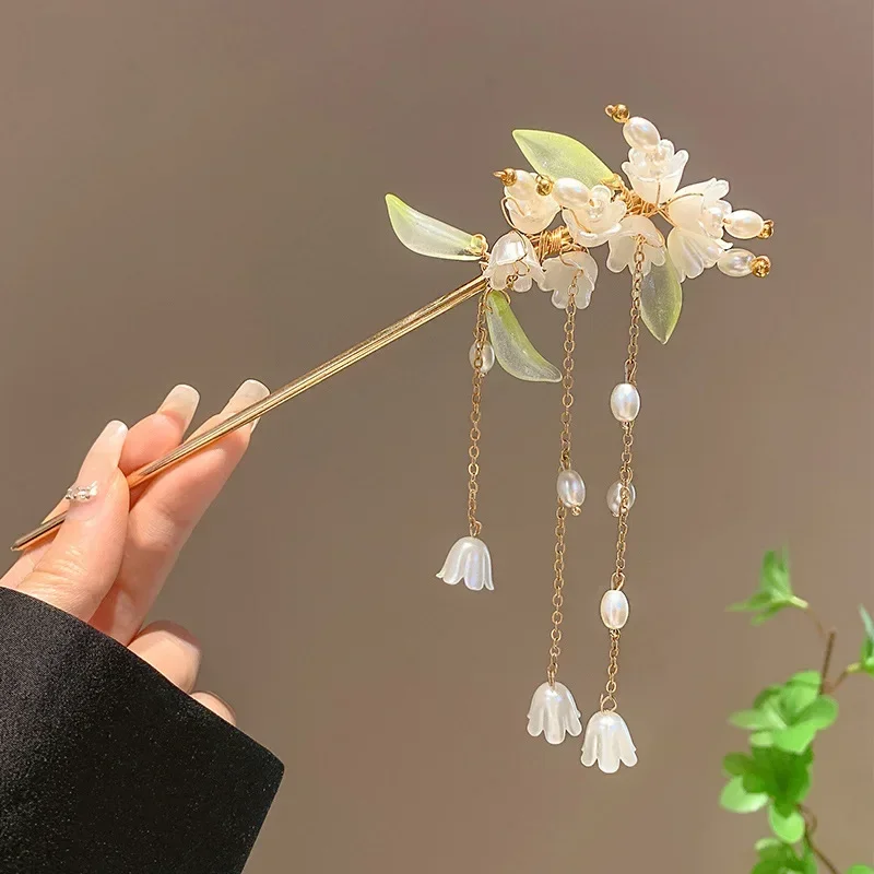 Charm metal hairpins retro antique tassel phoenix student pearl rhinestone butterfly hair stick jewelry wedding hair accessories