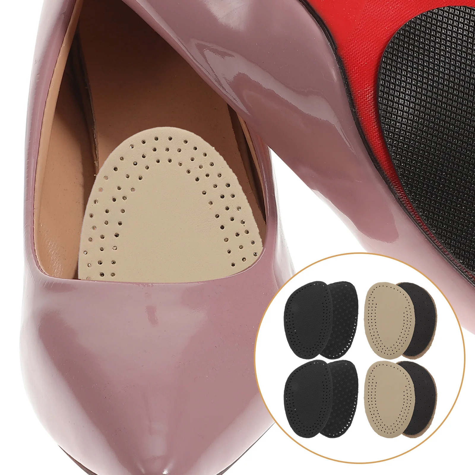 

4 Pairs Non-slip Forefoot Pad Miss Insole Pads Women Heels Pain Relieve