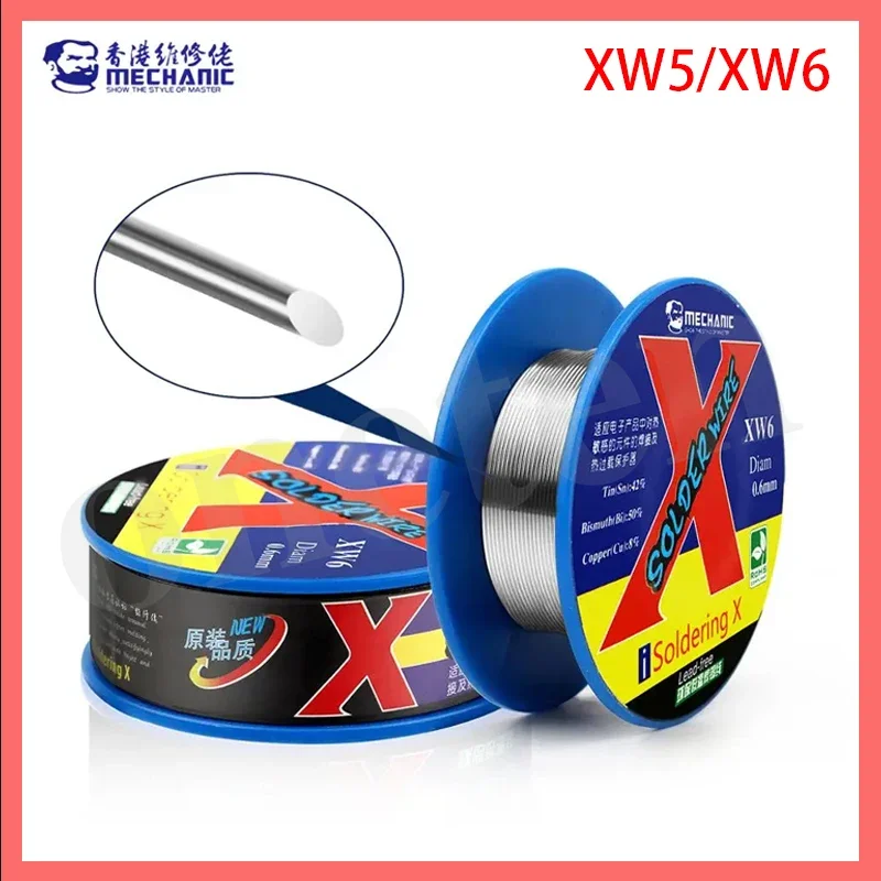0.5/0.6mm 50g 138℃ Low Melting Point Lead-free High Purity Solder Wire Phone Repair Soldering Tool