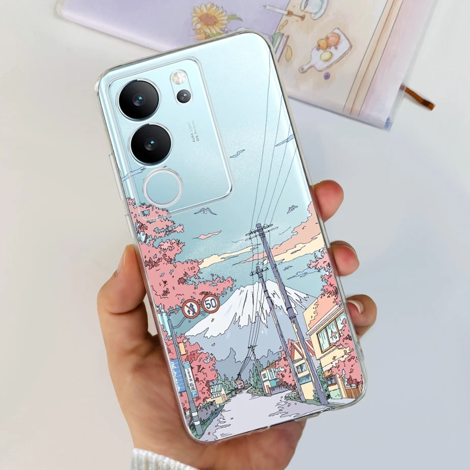 Stylish Painted Clear Silicone Soft TPU Phone Case