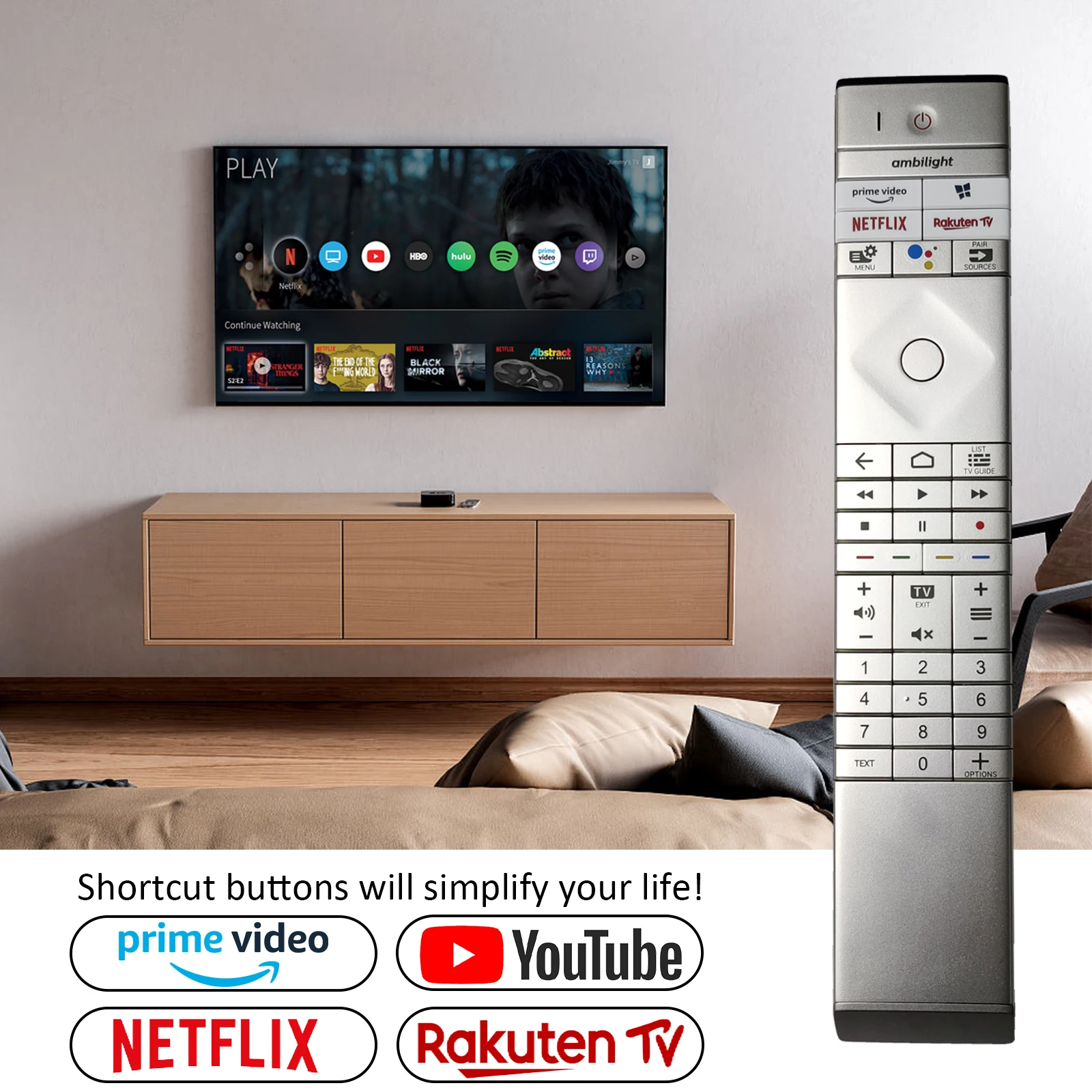 New Original Voice Remote Control for Philips TV 55OLED856 65