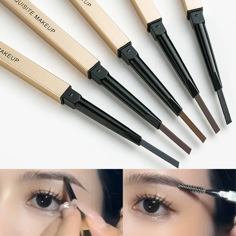 5 Colors With Brush Double Head Eyebrow Pencil Waterproof