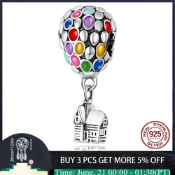 925 Sterling Silver Colorful Balloons Charms Mini House Beads Fit Original Bracelets DIY Women Designer For Making Jewelry Gift