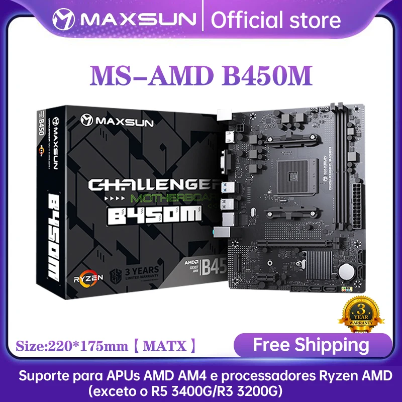 Maxsun Amd B450m Motherboard Dualchannel Ddr4 Memory Am4 Mainboard M.2