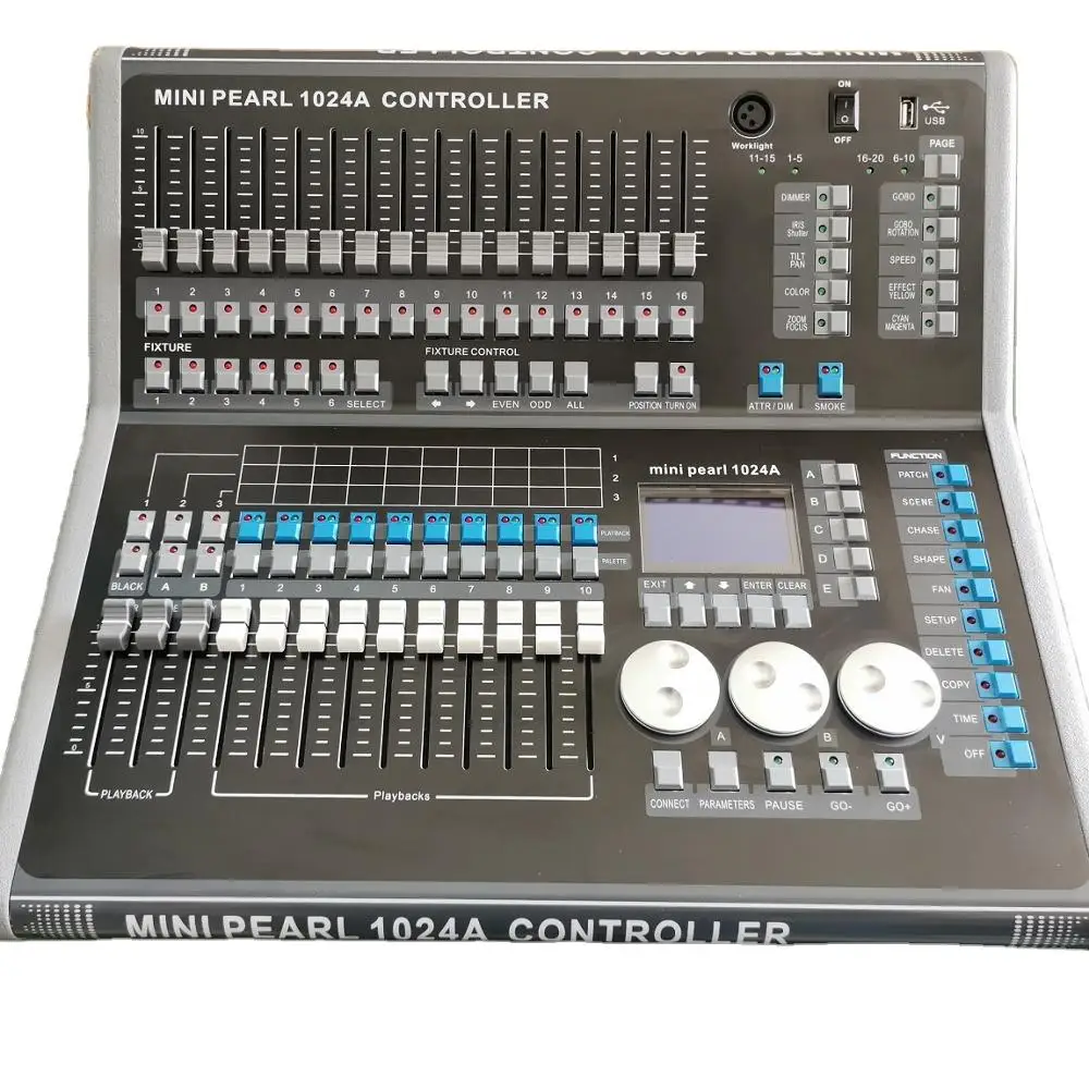 

New 1024 Channels Black Mini Pearl 1024A Stage Lighting Console DMX512 Light Controller