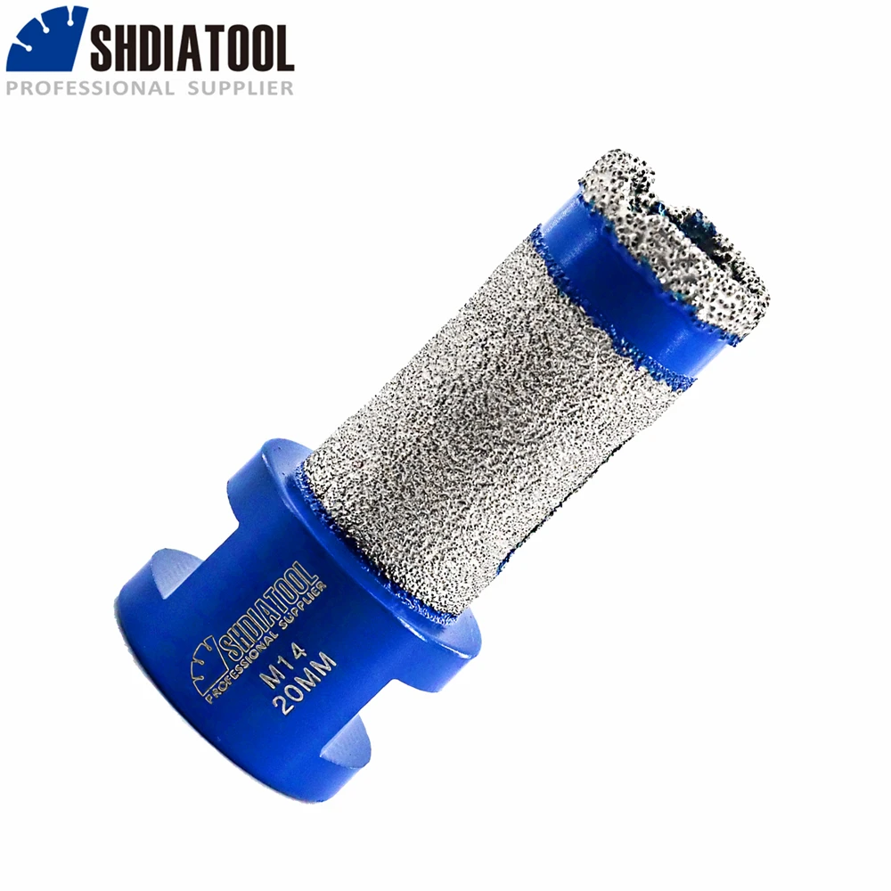 SHDIATOOL 1pc M14 Dia20mm Diamond Drill Core Bits Milling Enlarging Hole Saw Tile Marble Porcelain Diamond Drilling Crown Tool