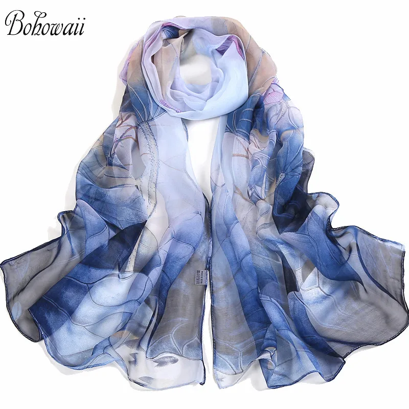 Ligtweight Silk Scarf Thin Long Scarf Shawl Wrap Sunscreen Shawls for Women  Tree Trunks Without Leaves