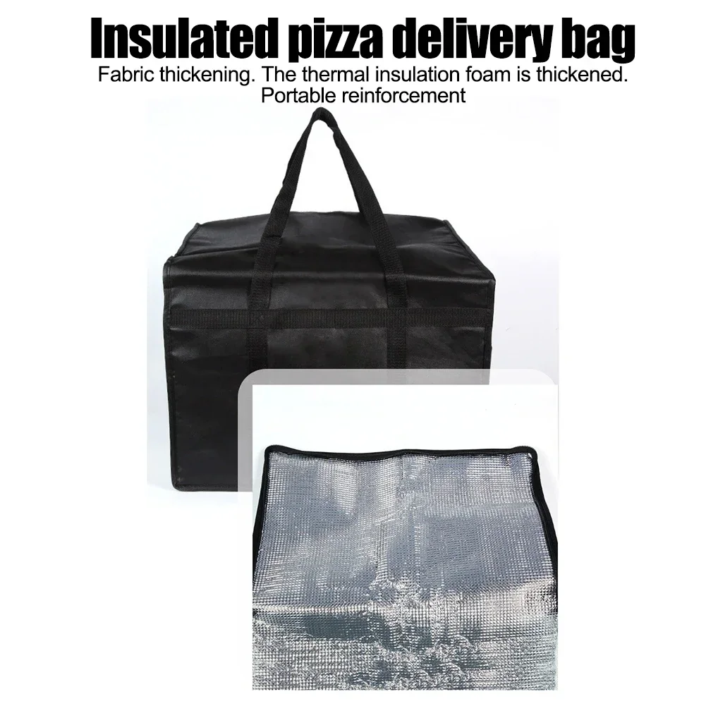 1pc Pizza Delivery Bag Waterproof Non-woven Fabric Insulated Pizza Delivery Bags Grocery Food Bag Portable Replacement Parts 4