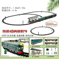 Train Set Toys 1pcs  Headstock And 2 Pcs Carriage LED Lights 180cm Track Simulated Train Toy Model Gifts For 3 4 5 6 7 8+ Year 1