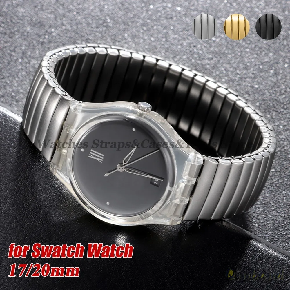 Elastic Metal Stretch Expansion Stainless Steel Watch Band Replacement Bracelet