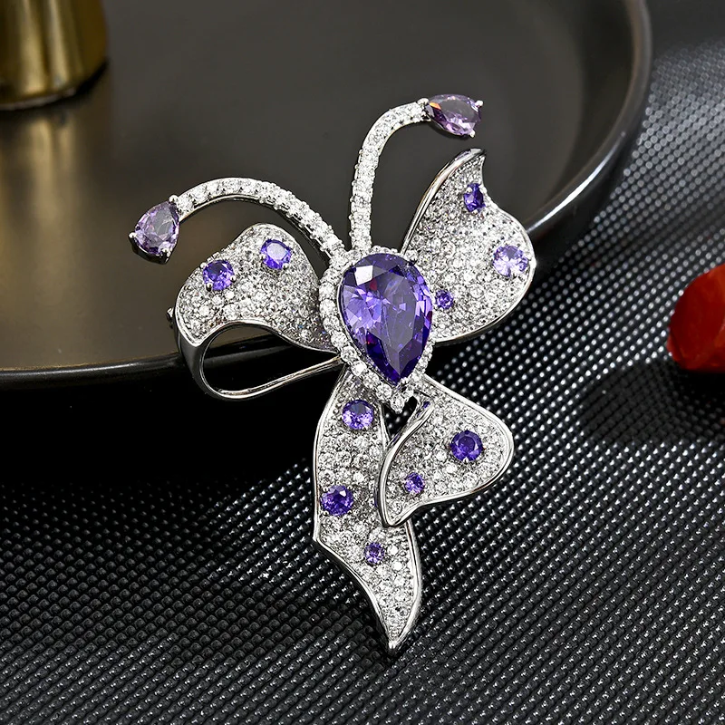 

Charming Amethyst Butterfly Brooch