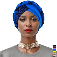 Muslim Stretch Turban Cap Print Braid Decor Turban for Women Arab Wrap Head Beanies Hats Fashion Hijabs Turbante Headcover 1