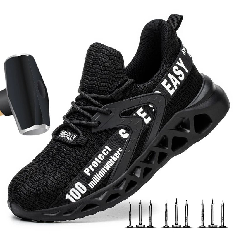 

Unisex Men Work Safety Shoes Steel Toe Cap Light Breathable Sneaker For Men Anti-smash And Anti-puncture Women Safety Sneakers