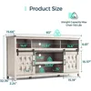 Farmhouse TV Stand for 65 Inch TV, Tall Highboy Entertainment Center with Sliding Barn Door, Rustic Media Console 3