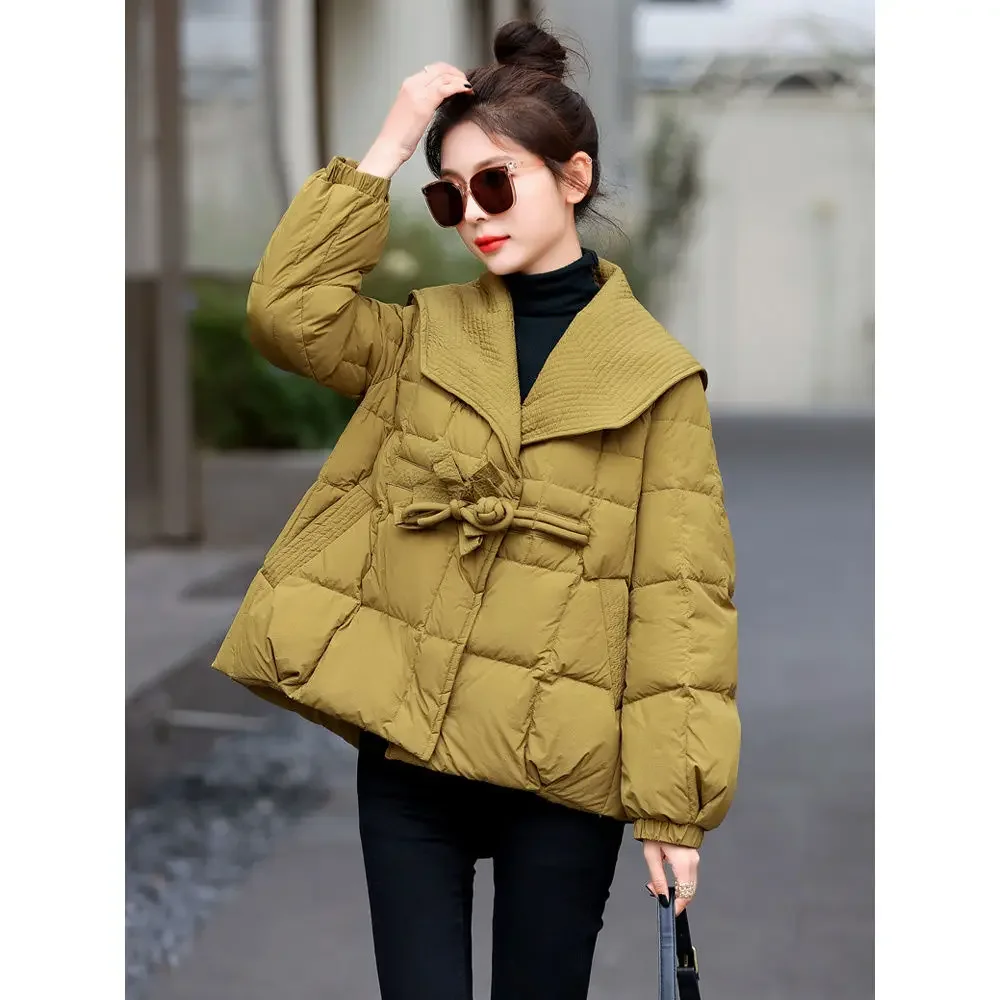 Luxury Down Cotton Jacket Women Winter Short Jacket 2023 New Korean Fashion Large Lapel Cotton Jacket Designer Free Shipping