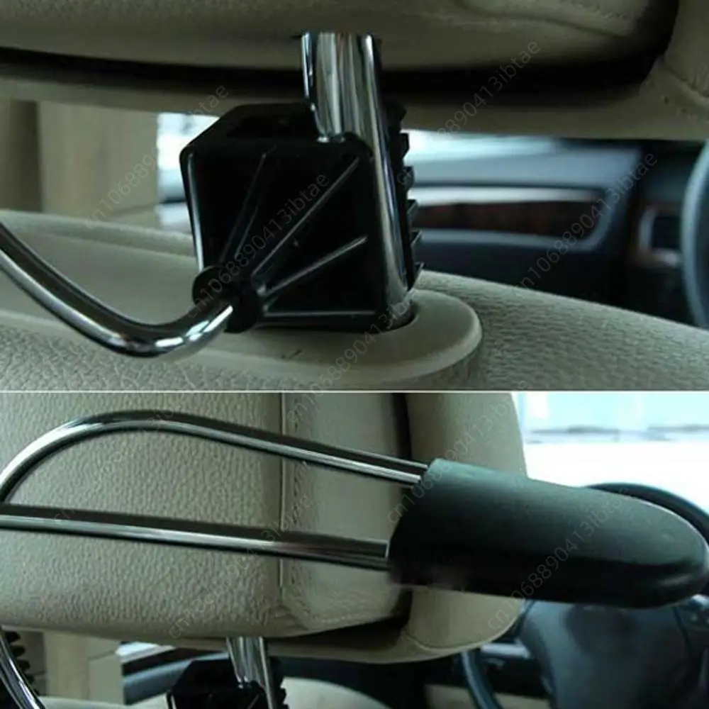 1/2Pcs Black Headrest Seat Metal Stainless Coat Hanger Clothes Jacket Suits Shirts Holer Car 47cm car coat hanger car hook