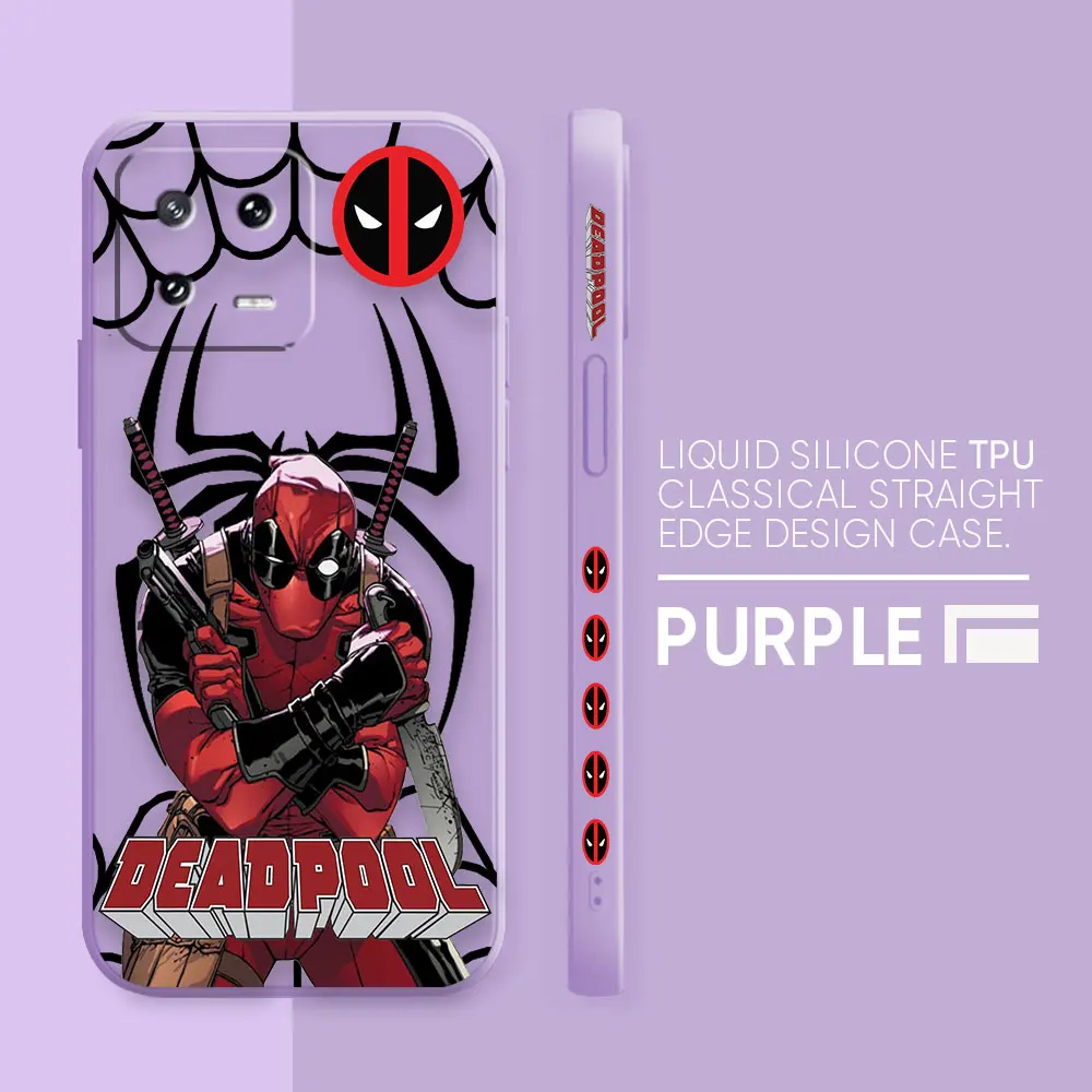 thumbnail image 1 of Phone Case For Xiaomi POCO F3 F4 F5 M2 M3 M4 M5 X2 X3 X4 X5 GT Pro 4G 5G Capa Funda Simple Liquid Silicone Case Marvel Deadpool, 1 of 5