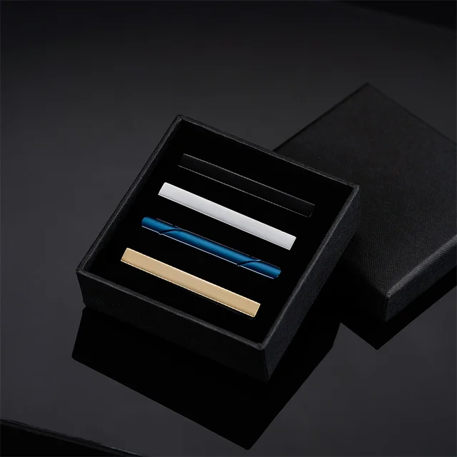 Tie Clip For Men Business Party Minimalist Tie Clips And Cufflinks To Man Shirt Gift Box Jewelry Men's Cuff Man Fashion Lawyer 2