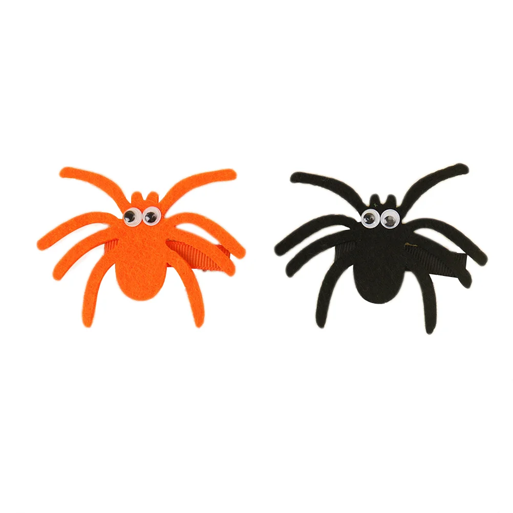 

4pcs Barrettes Spider Hair Clips 3D Spider Pattern Hair Accessories for Kids Adults Parties Headdress ( Black and Orange )