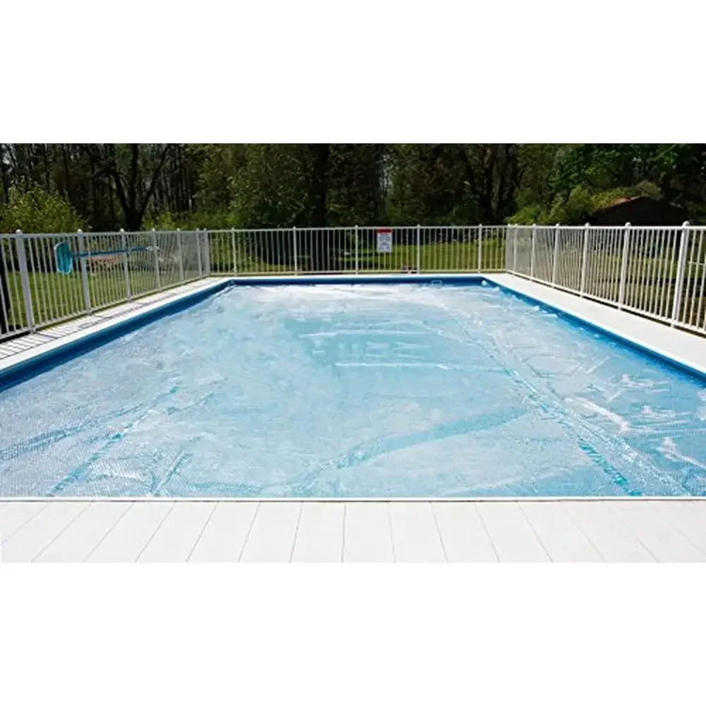 Swimming Pool Solar Cover Blanket 25'x45' Heat Retaining Clear Resin with Grommets Bundle UV Penetration Water Evaporation