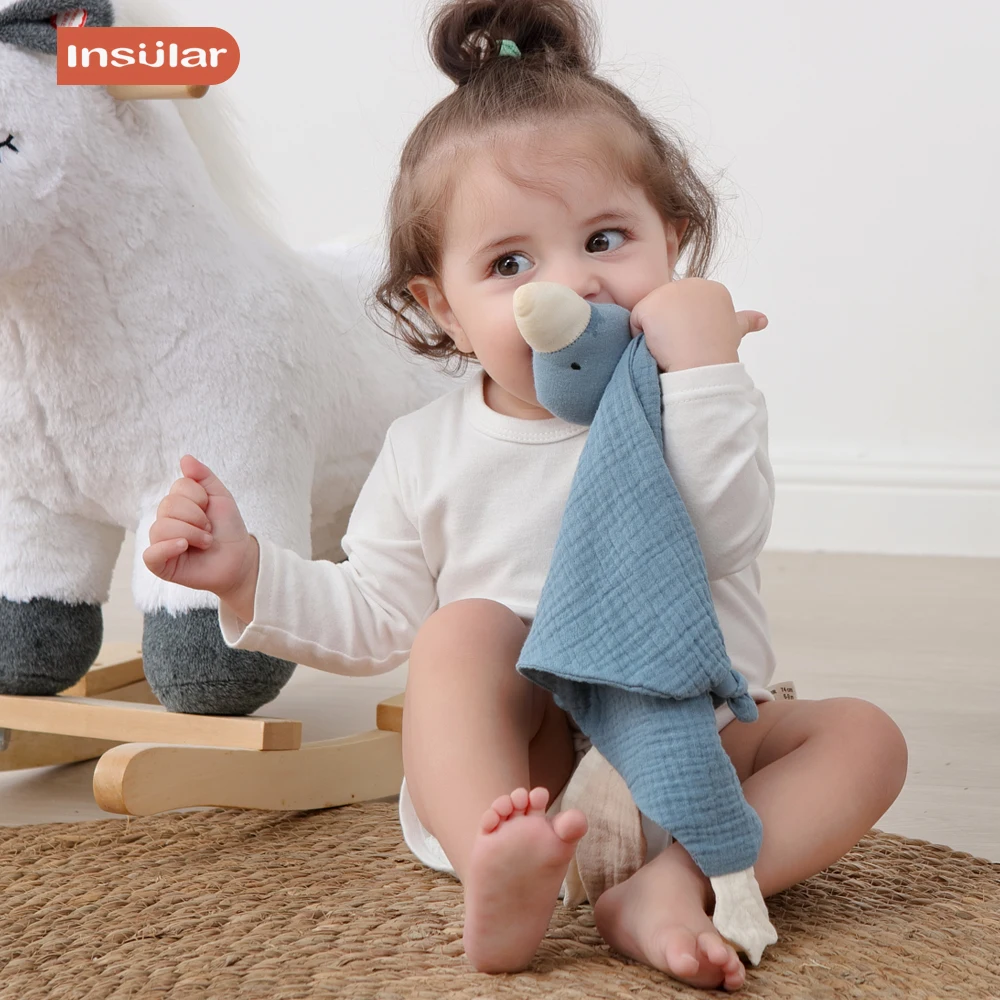 Baby Comforter Blanket Muslin Towel Insular Gauze New Born Soothe Appease Towel Soft Organic Cotton Goose Toy Ins Baby Comforter Lovely Muslin Security Blanket