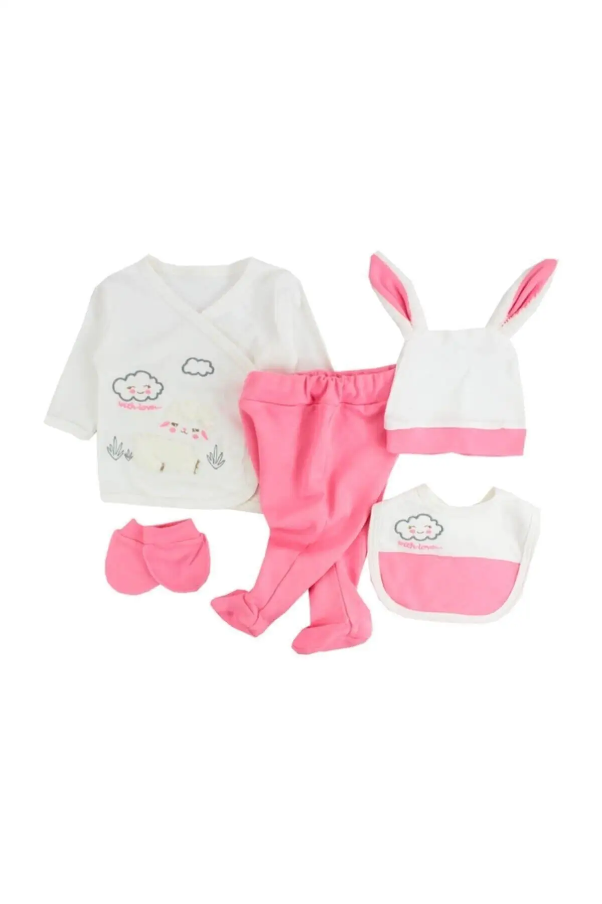 

Baby Girl Pink Cute Lamb 5 Li Suit Set Hospital Exits Outputs Clothing