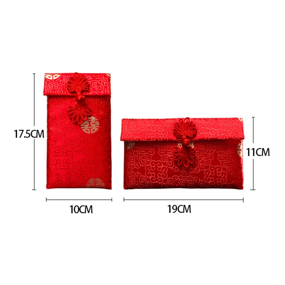 Chinese Traditional Money Gift Red Envelopes Brocade Wedding Invitation Card Bag New Year Spring Festival Hongbao Red Packets